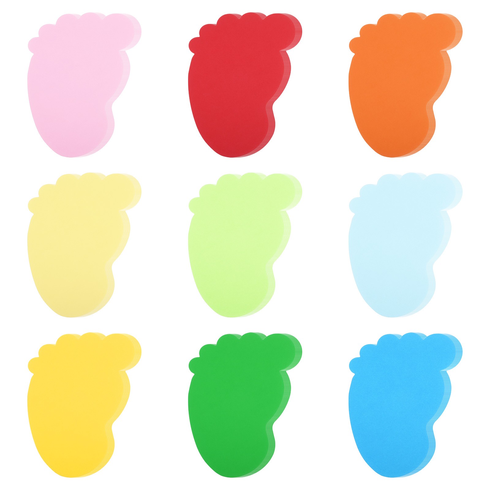 72PCS Footprint Cutouts Paper Feet, Colorful Feet Cutout