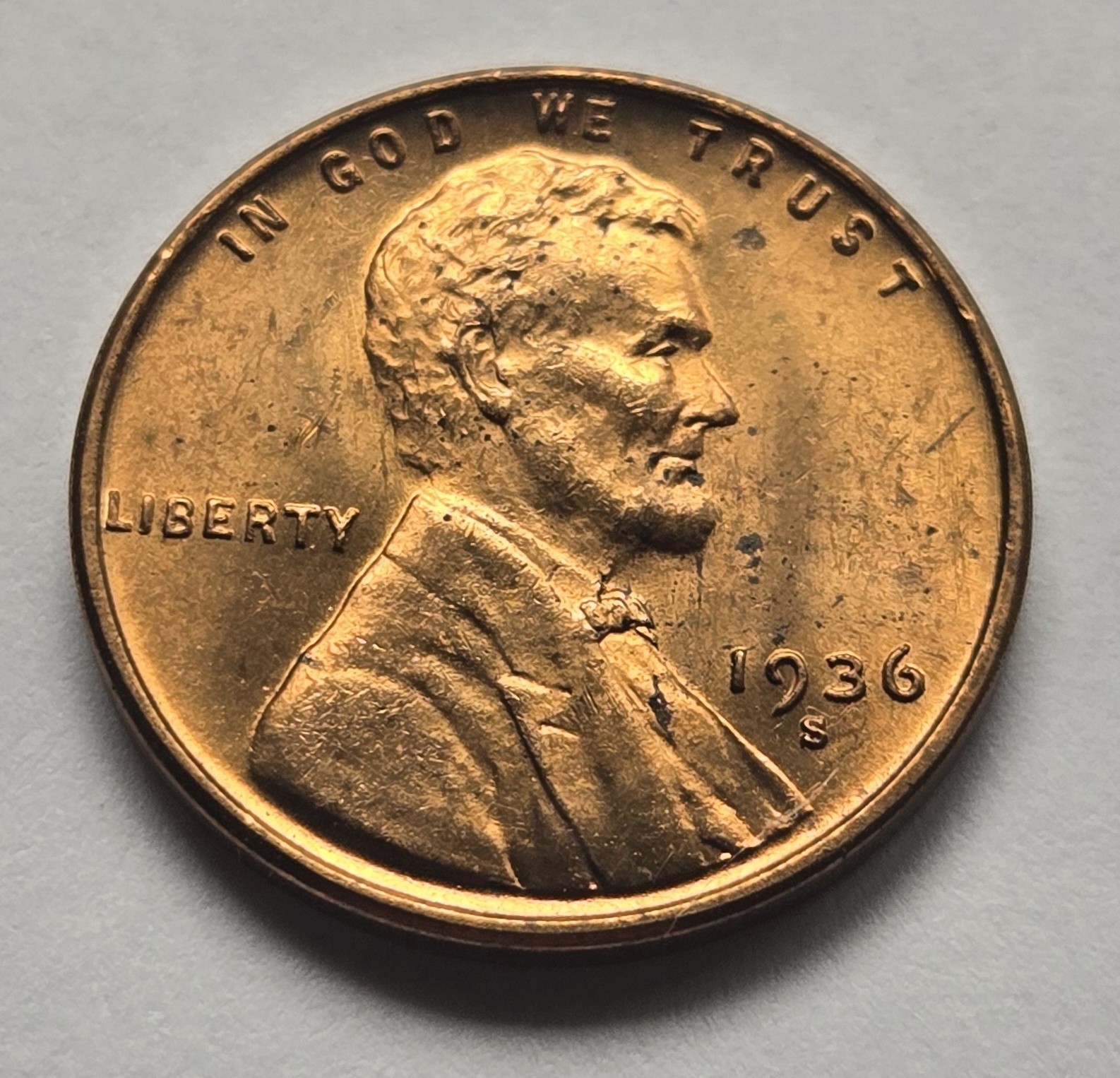 1936-S Lincoln Wheat Cent 1c  - Beautiful Uncirculated Coin- 