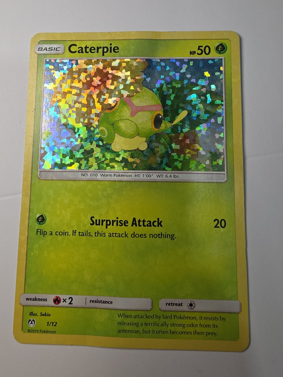 Caterpie - 1/12 -Holo - Pokemon McDonalds 2019 Promo - Moderate ding as shown