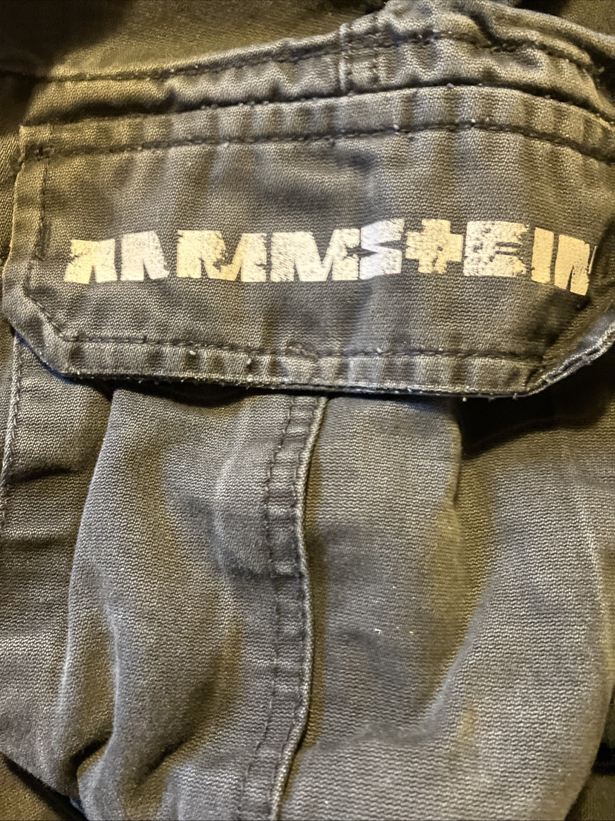 Rammstein  Vintage Y2K Cargo Shorts Broken Logo 34” Black Heavy Weight