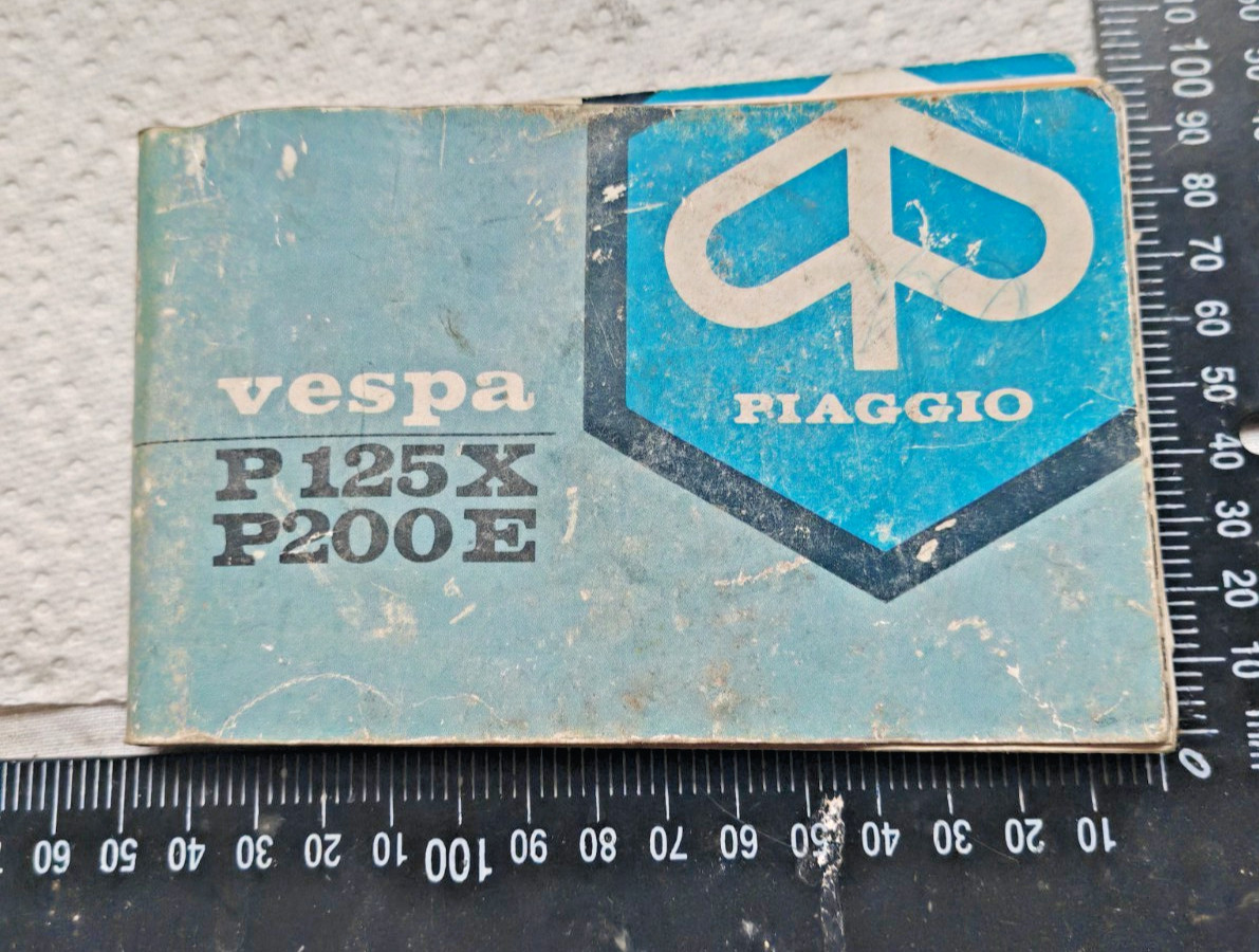 Vintage 1978 Vespa P125X P200E Owners Manual Original 1st Ed, Piaggio Booklet