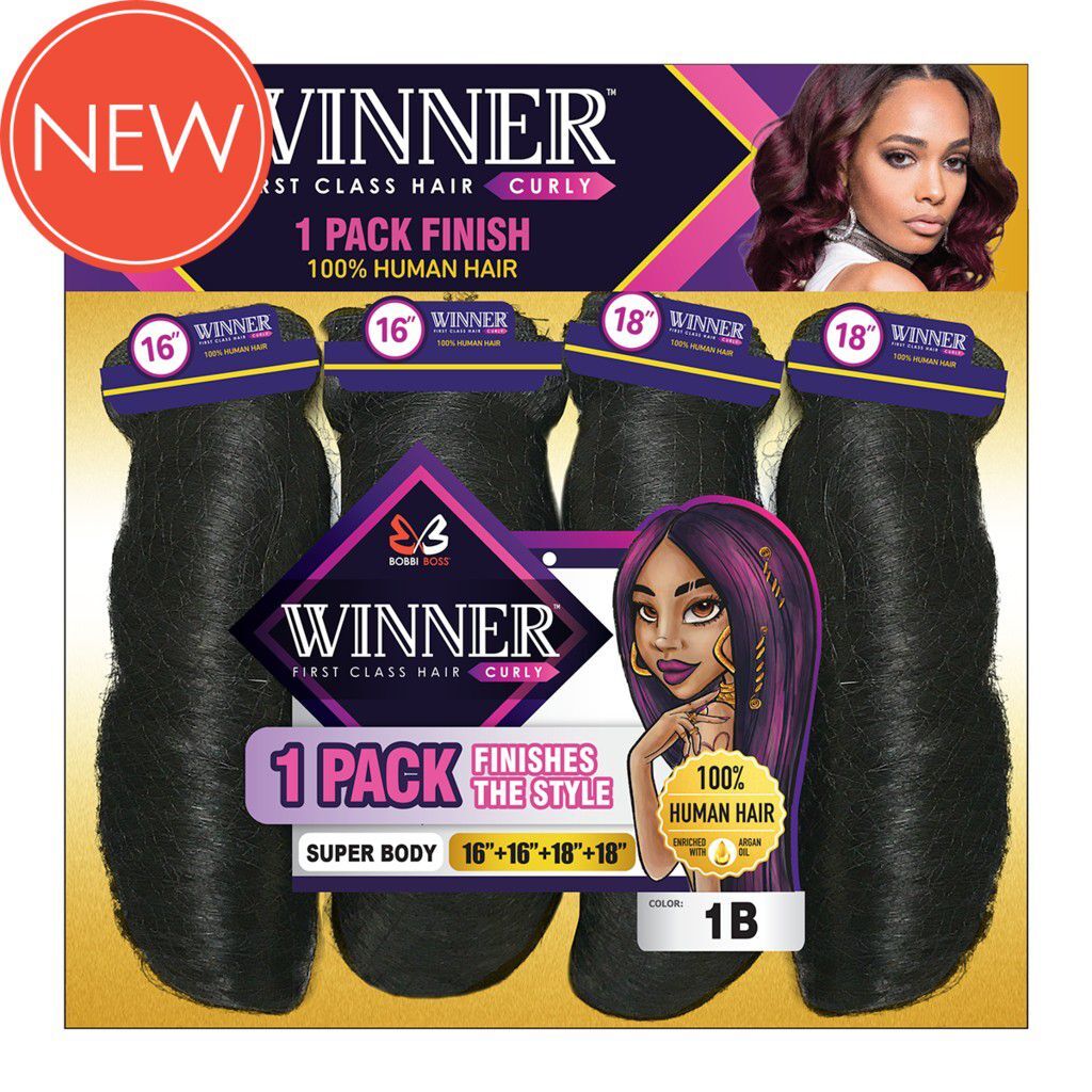 BOBBI BOSS WINNER 1-Pack Finish | 100% SUPER BODY Human Hair | SELECT COLOR