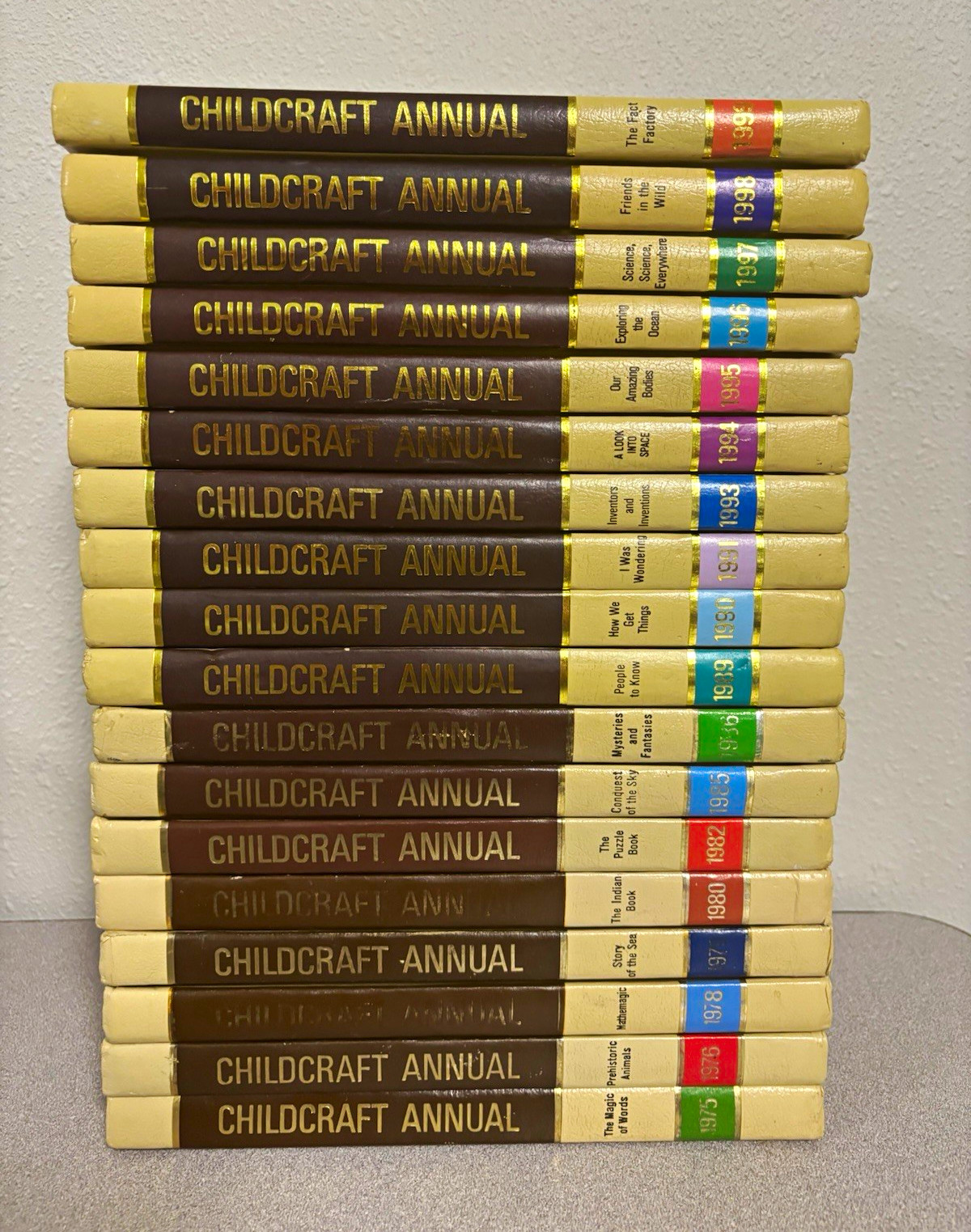 Vintage Childcraft Annual Book Lot 18 Hardcover 1975-1999 World Book Illustrated