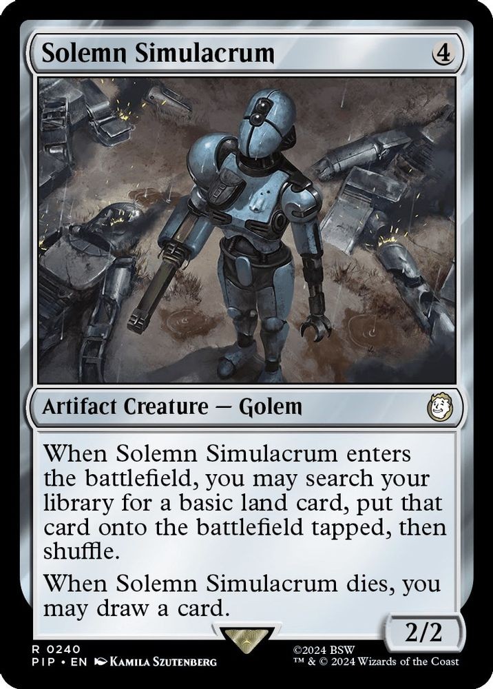2024 Magic: The Gathering: PIP - Solemn Simulacrum (#240, R, Near Mint) 2024 Magic: The Gathering: PIP - Solemn Simulacrum (#240, R, Near Mint)