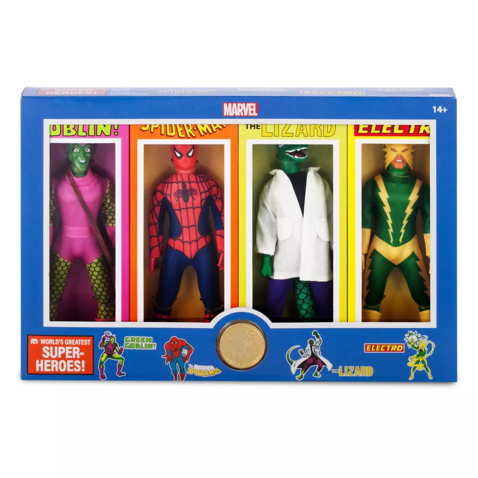 Spider-Man Mego 8\'\' Action Figure Set of 4 World\'s Greatest Super-Heroes