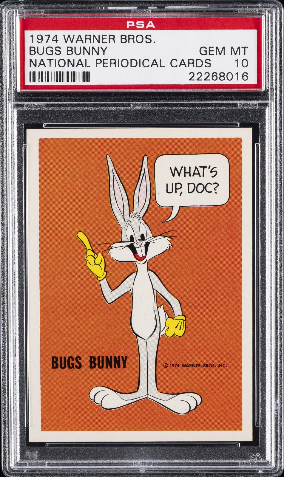 1974 WARNER BROS. NATIONAL PERIODICAL CARDS BUGS BUNNY PSA 10