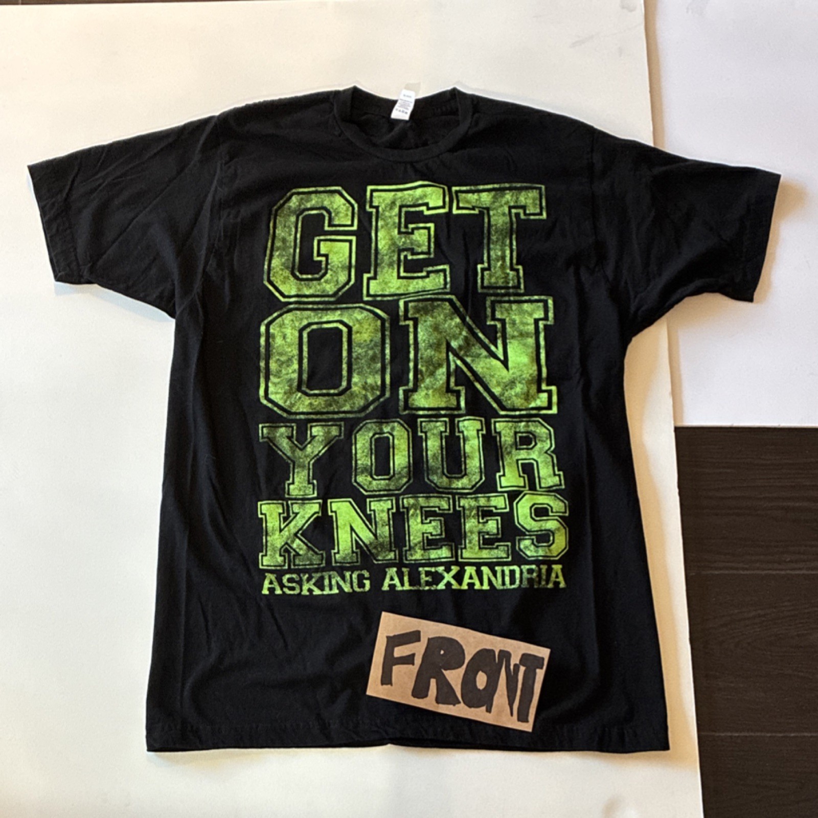 Asking Alexandria Get On Your Knees Band T-Shirt Black Tultex Size L  READ DESC