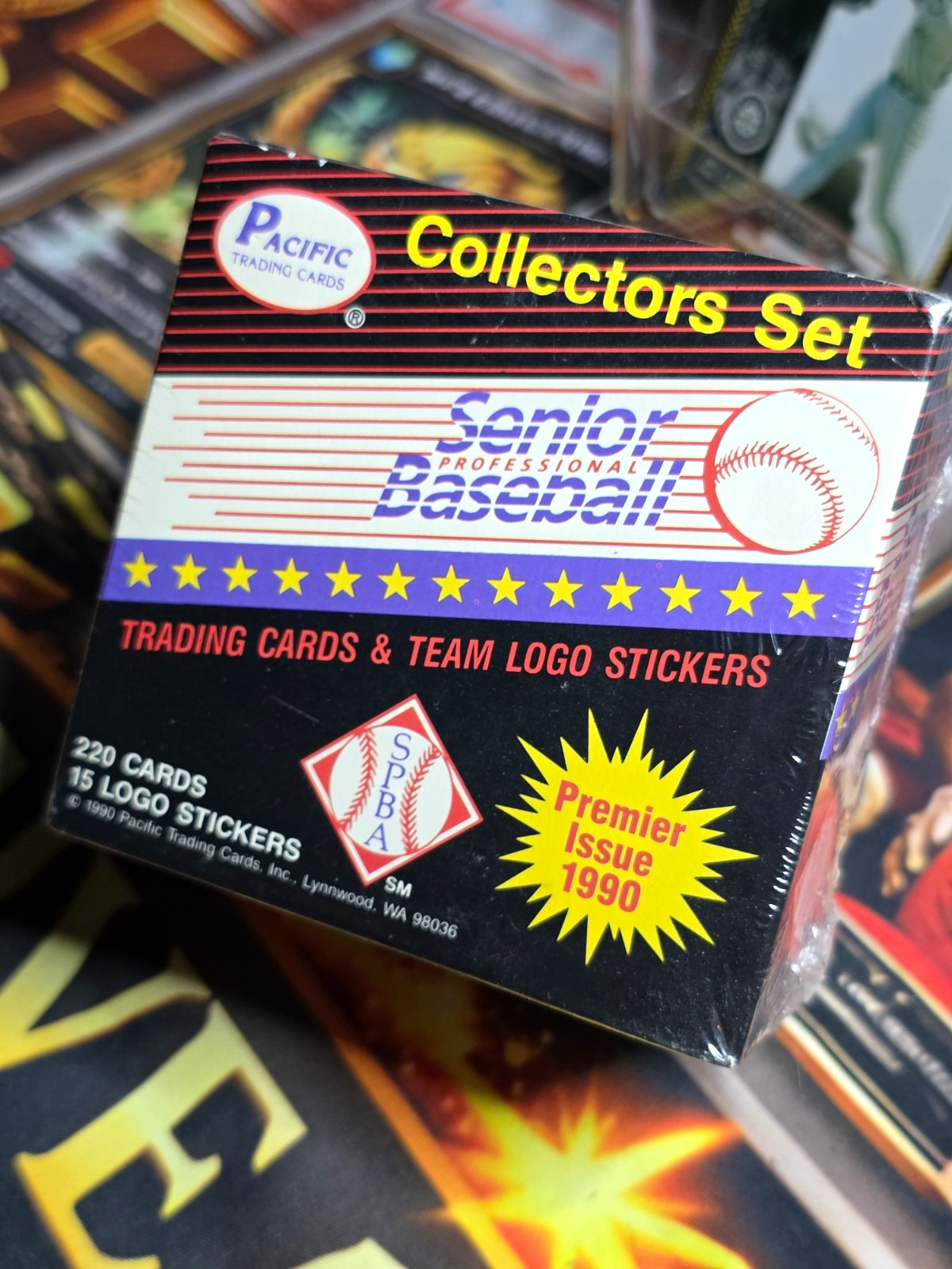 Pacific 1990 Senior Pro Baseball Collectors Set Box 220 Cards w/ Stickers New Pacific 1990 Senior Pro Baseball Collectors Set Box 220 Cards w/ Stickers New