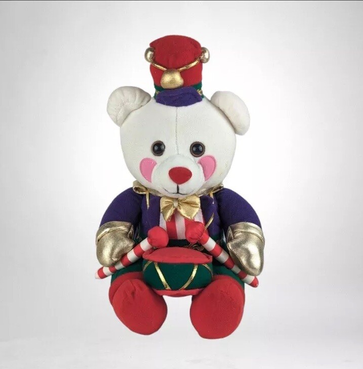 Vintage Avon \'Benson\' Drummer Bear Plush Toy CHRISTMAS- HOLIDAY-Decoration NEW