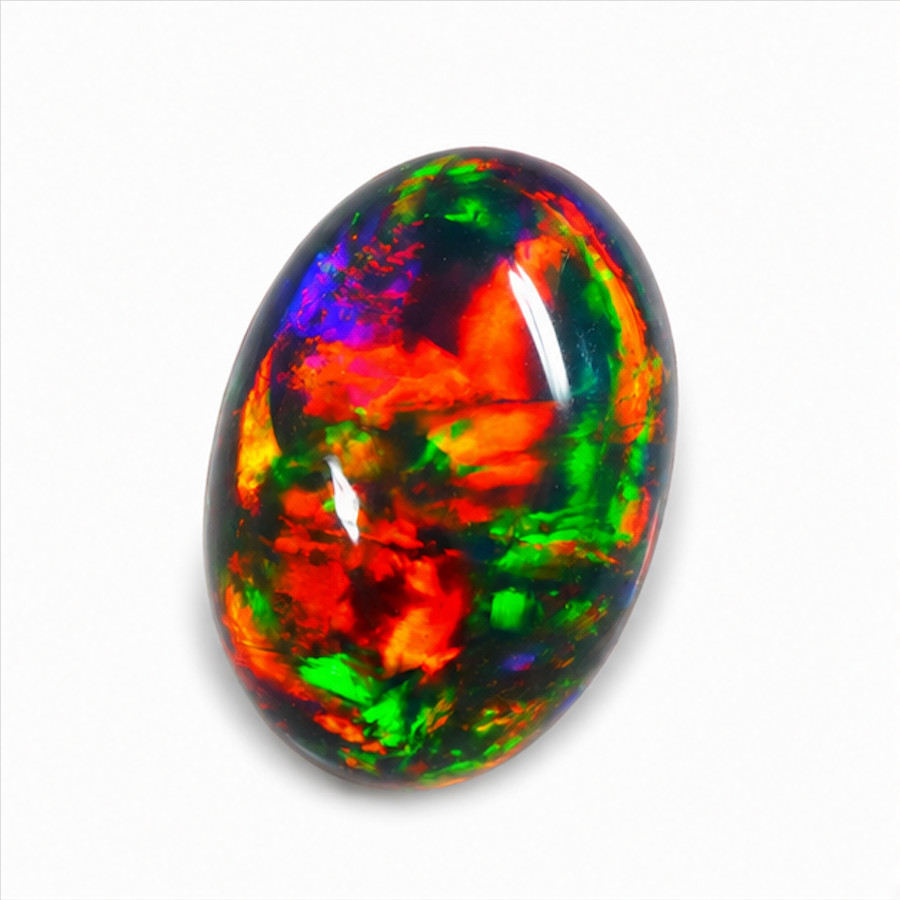 2.40Ct Natural Black Fire Opal Oval Gemstone Multi Color Play 13.09x8.72mm 2.40Ct Natural Black Fire Opal Oval Gemstone Multi Color Play 13.09x8.72mm