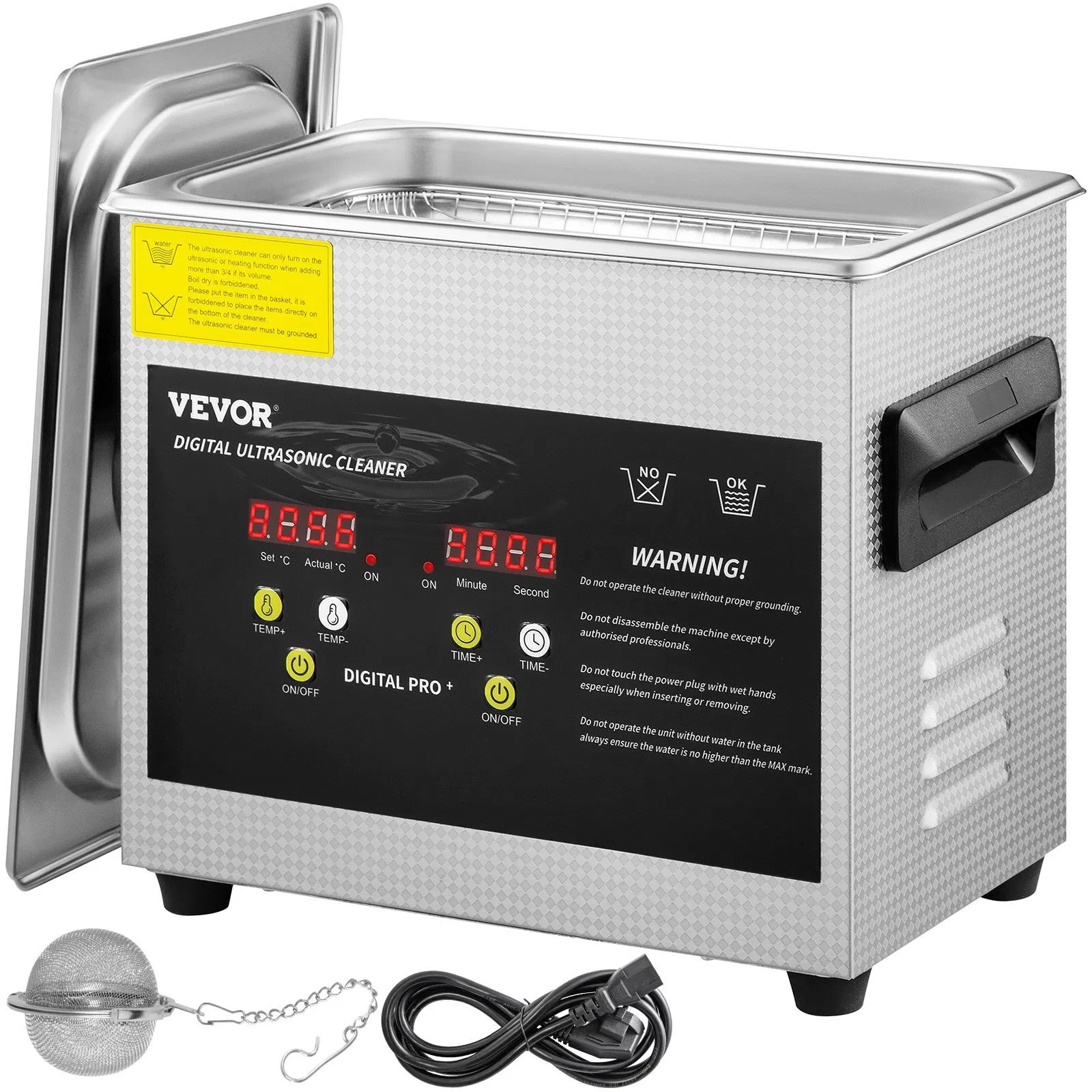 Vevor 3L Ultrasonic Cleaner, 200W Heater, 120W, Timer, Digital
