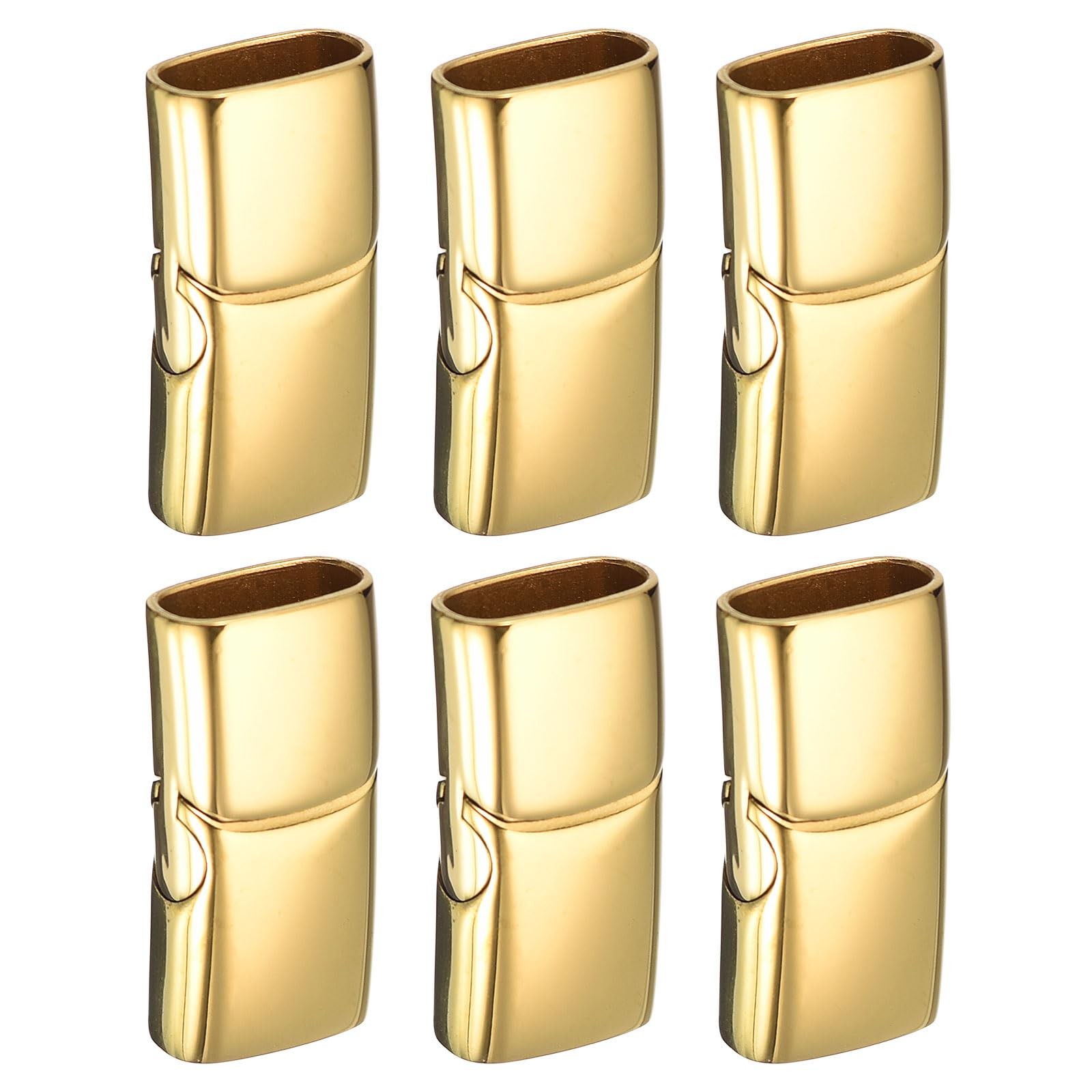 uxcell Leather Clasps 10x5mm Gold Flat 6 Pcs