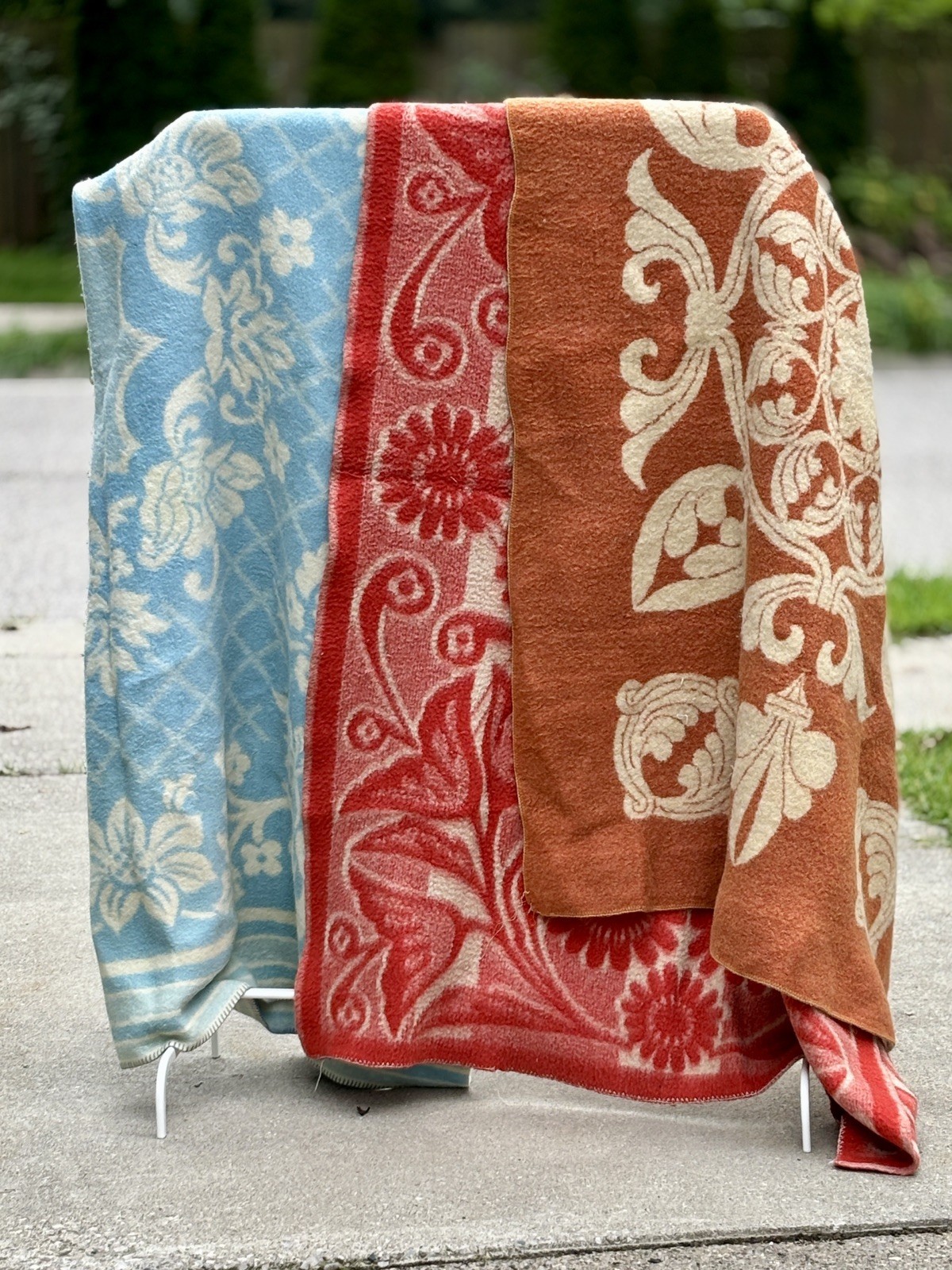 Vintage 40s, 50s, 60s Dutch made in holland Wool Blanket Lot midcentury 