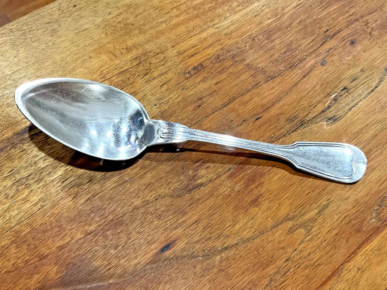 Christofle Vintage Antique Silver Plate Serving Spoon Chinon