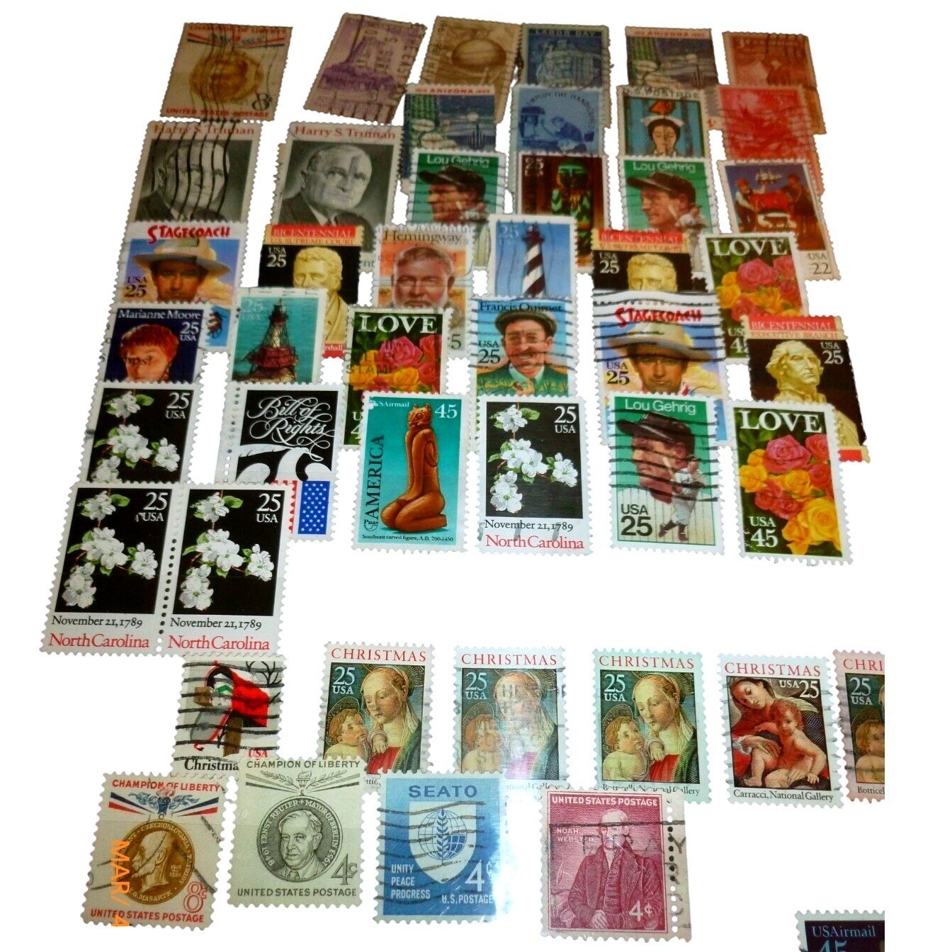 Vintage US Stamp Collection Lot Commemorative Airmail Historical 100+ Pcs