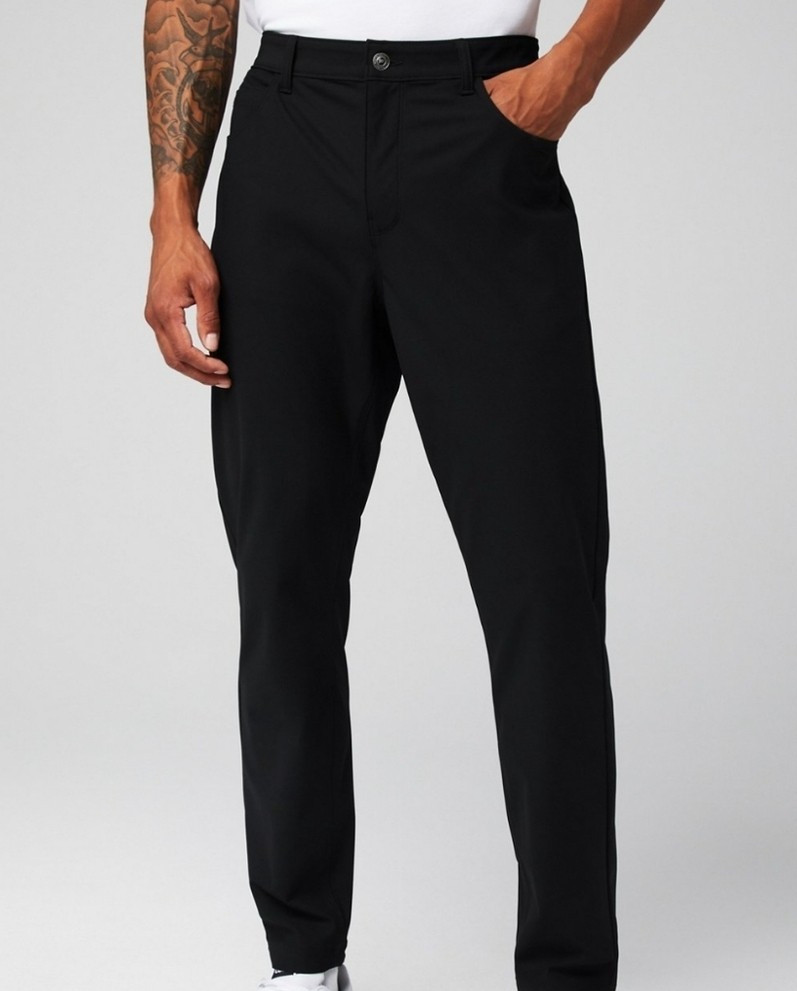 FABLETICS 32x30 THE DON Men\'s 5-Pocket Polyester Pants Black