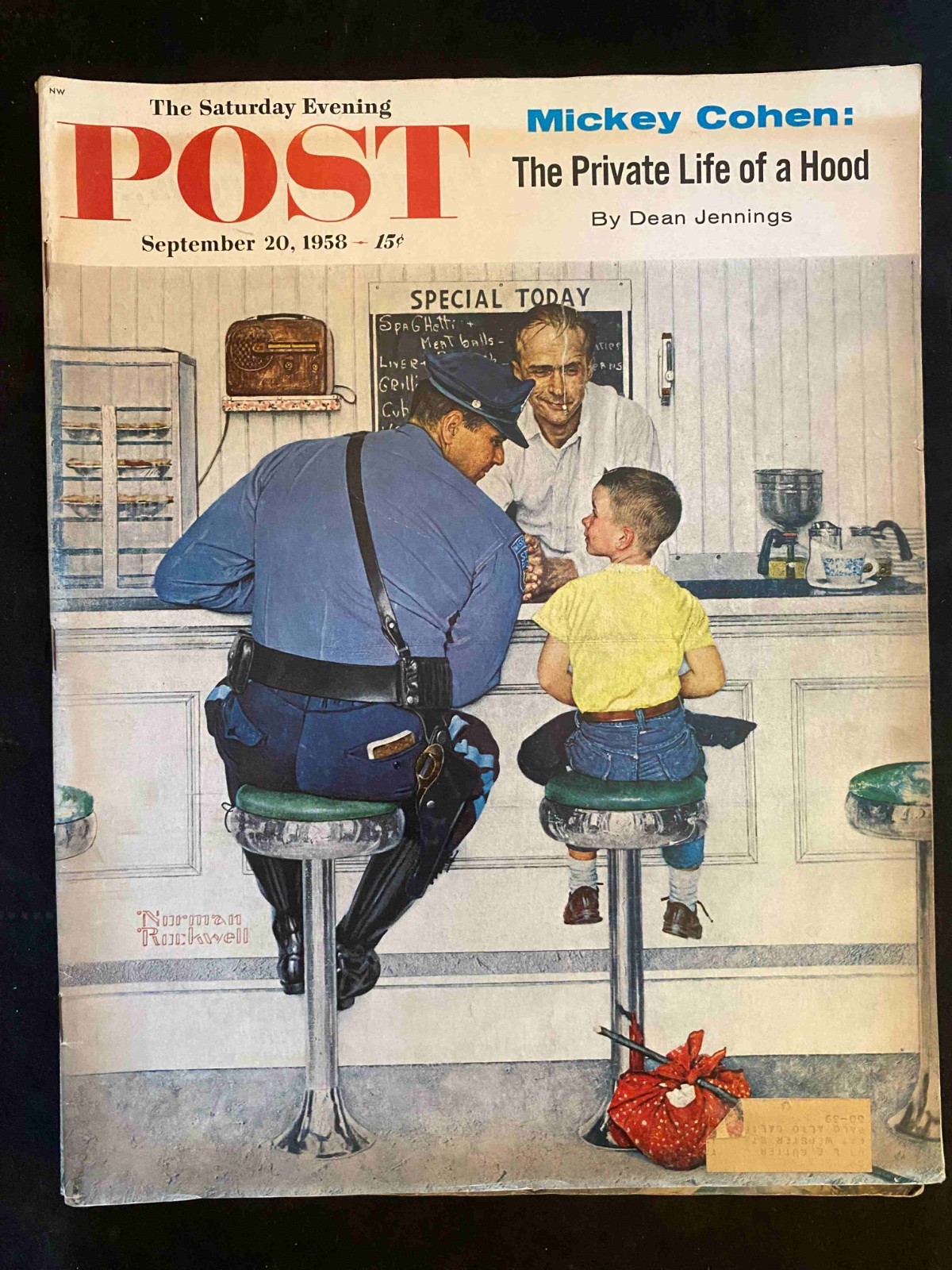 The Saturday Evening Post September 20, 1958 Norman Rockwell Runaway Boy The Saturday Evening Post September 20, 1958 Norman Rockwell Runaway Boy