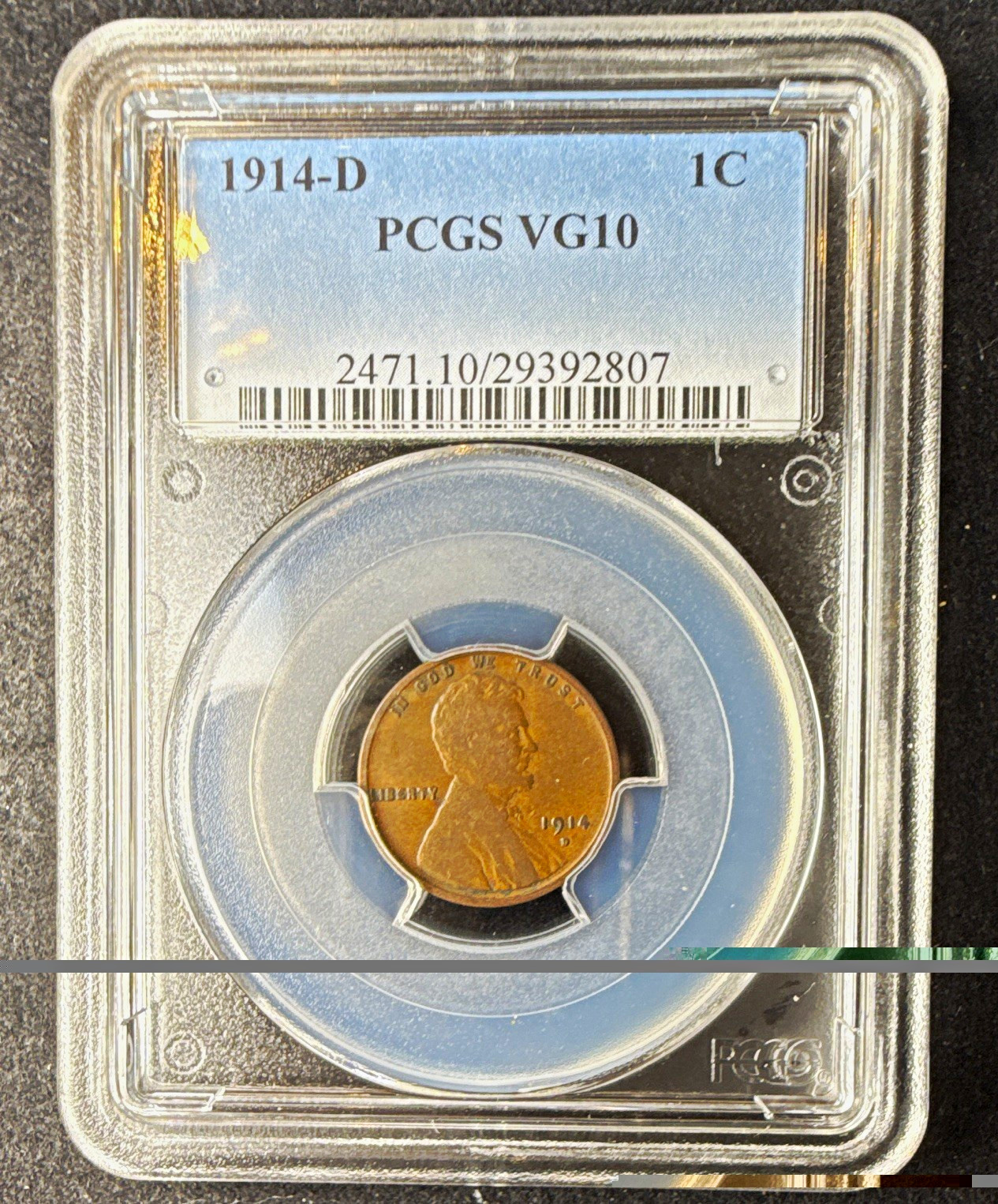 1914-D Lincoln Wheat Small Cent 1C PCGS VG10 Brown Business Strike