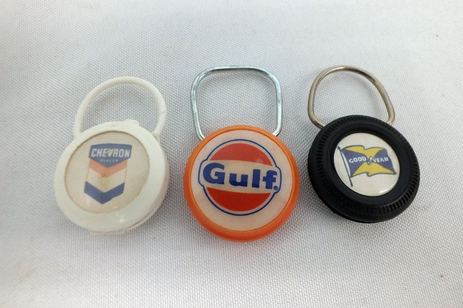 Vtg Chevron Gulf Goodyear Tire White Orange Black Plastic Hot Rod Custom Car