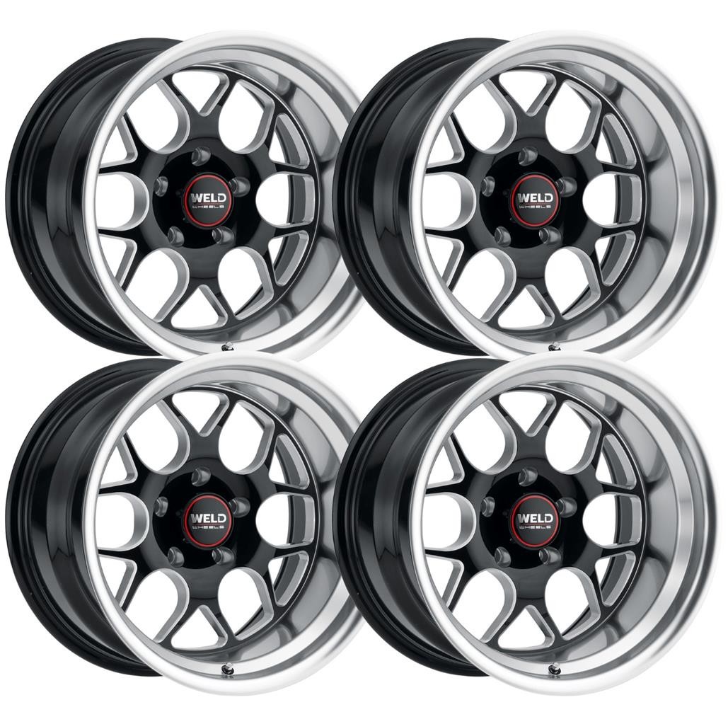 (Set-4) Weld Solana Street 18x10 5x4.75/5x120.65 Black Milled 28mm Wheels 18