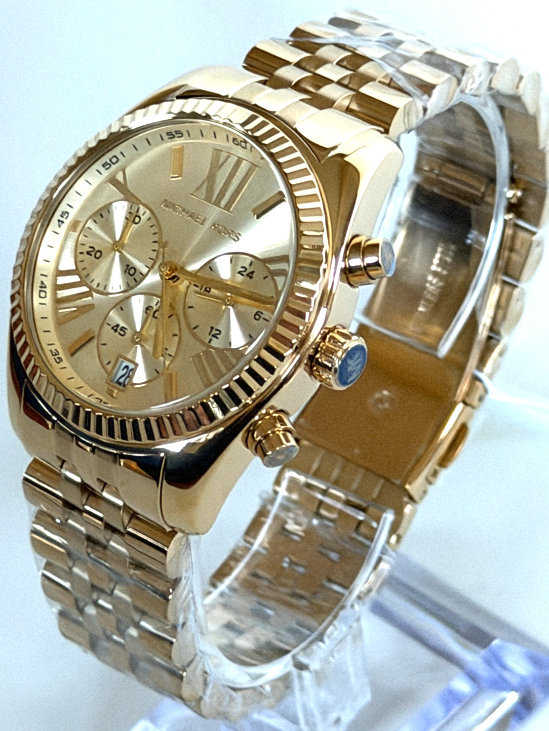 Michael Kors MK5556  Lexington Gold-Tone Women\'s Chronograph Watch BNWT/Box $250