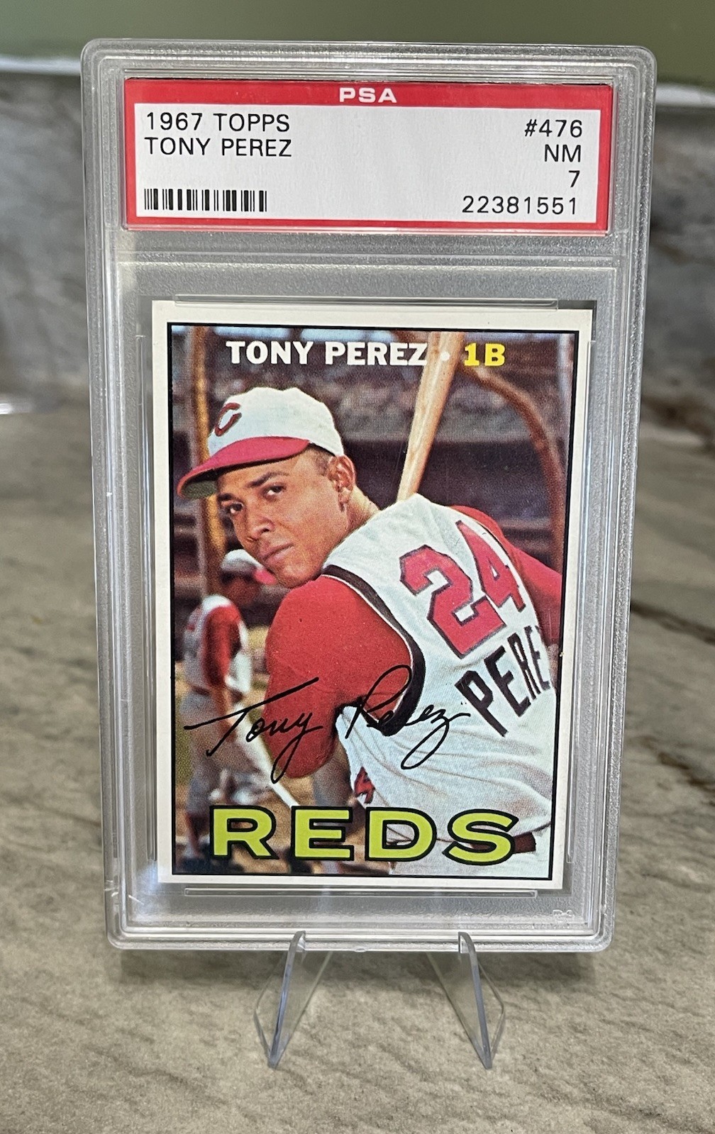 Topps 1967 Tony Perez Cincinnati Reds #476 PSA 7 Topps 1967 Tony Perez Cincinnati Reds #476 PSA 7