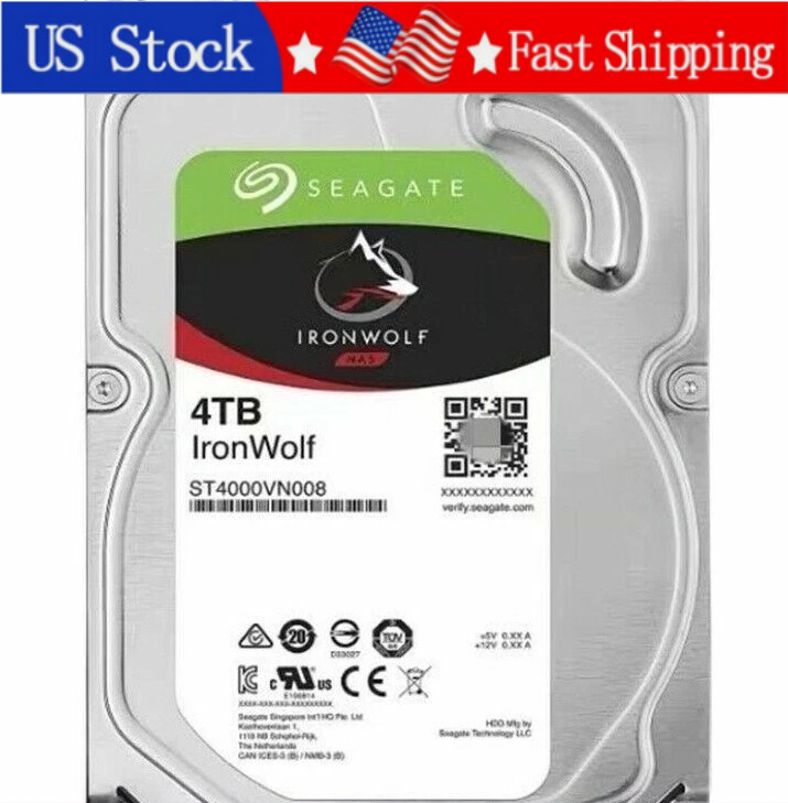 New Seagate ST4000VN008 IronWolf 4TB 5900RPM 3.5