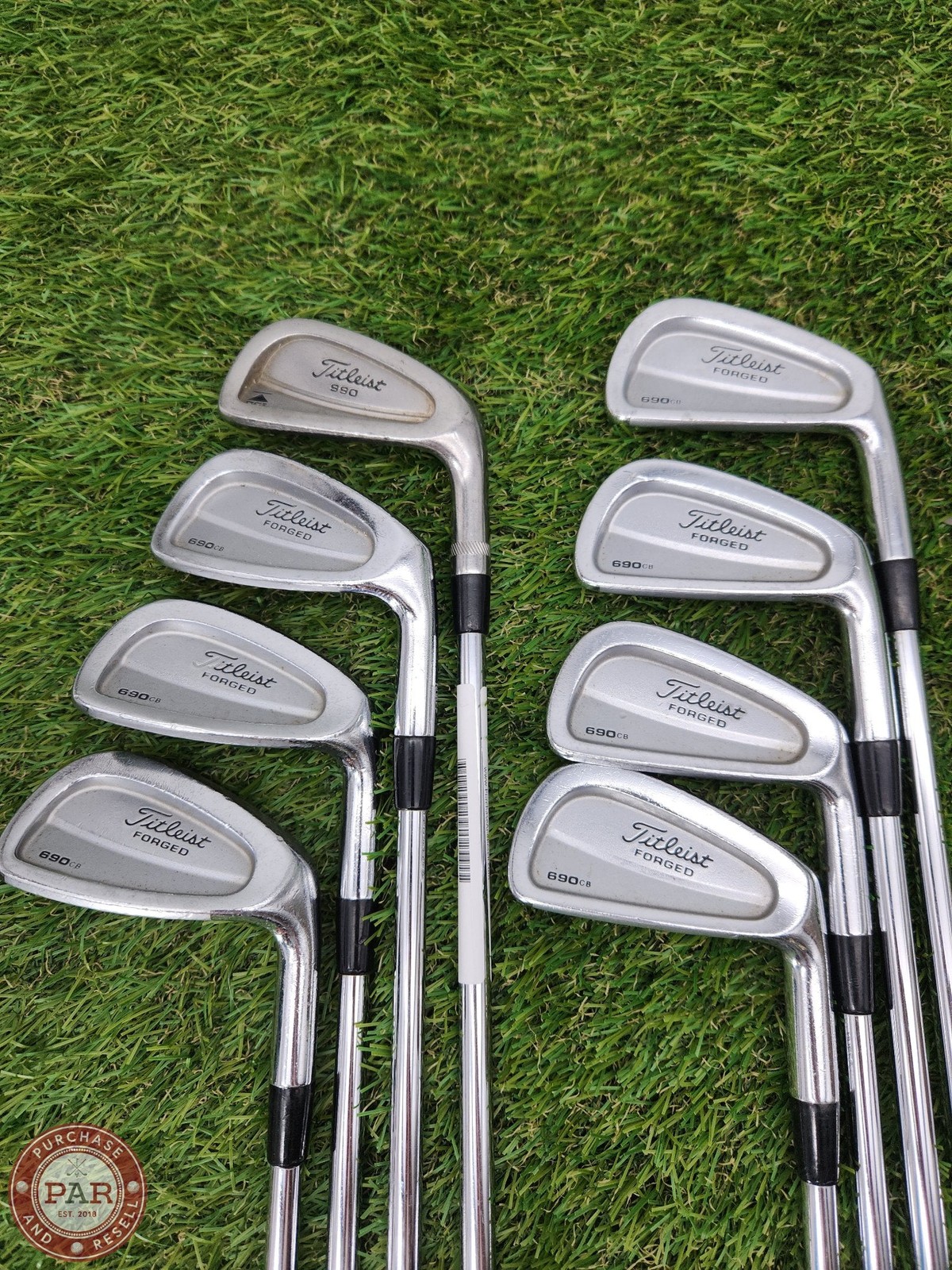 TITLEIST 690 CB FORGED IRON SET 3-PW STIFF TT DYNAGOLD GOOD