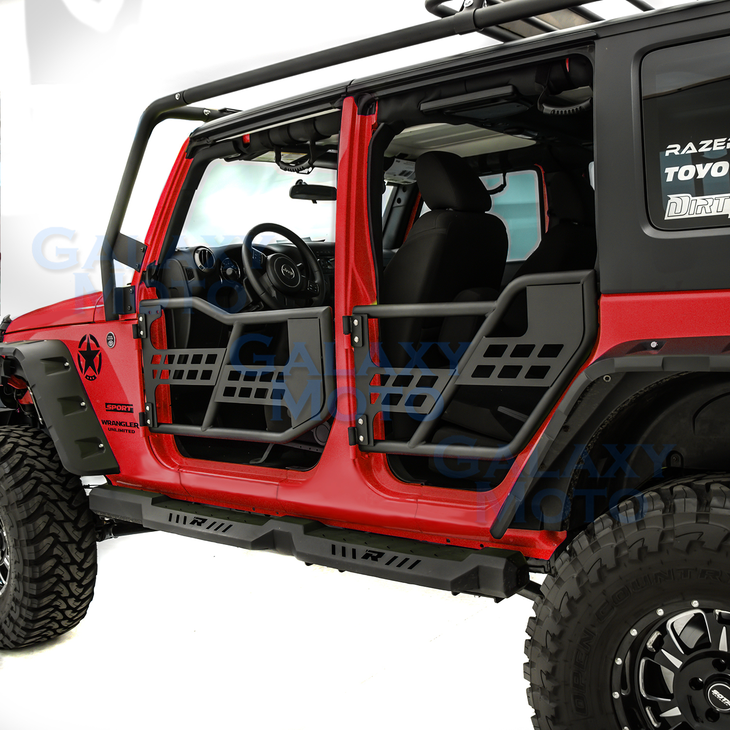 Body Armor Complete Set of 4 Tubular Door Without Mirror fit 07-17 Jeep Wrangler