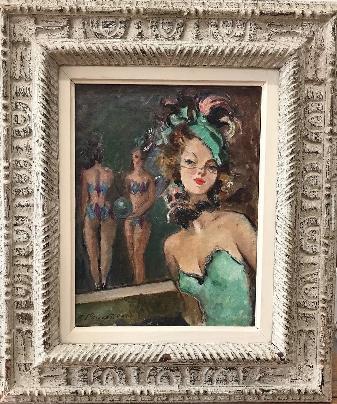 Raphael Pricert - 1905-1967 - Folies Bergère Paris Oil On Canvas Raphael Pricert - 1905-1967 - Folies Bergère Paris Oil On Canvas