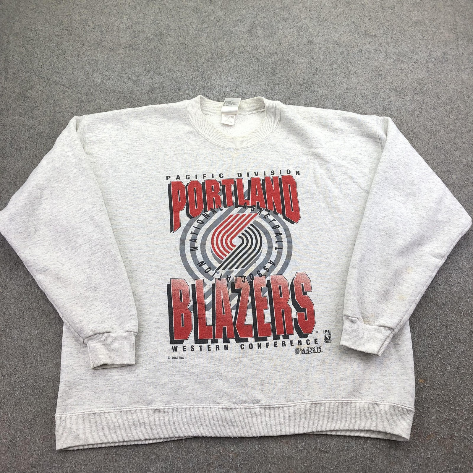 Vintage Portland Trail Blazers Sweatshirt Mens XL Gray Basketball Jostens 90s