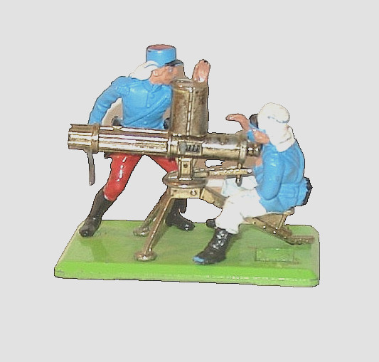 Vintage Britains Deetail 1/32 French Foreign  Legion Gatling Gun & 2-Man Crew