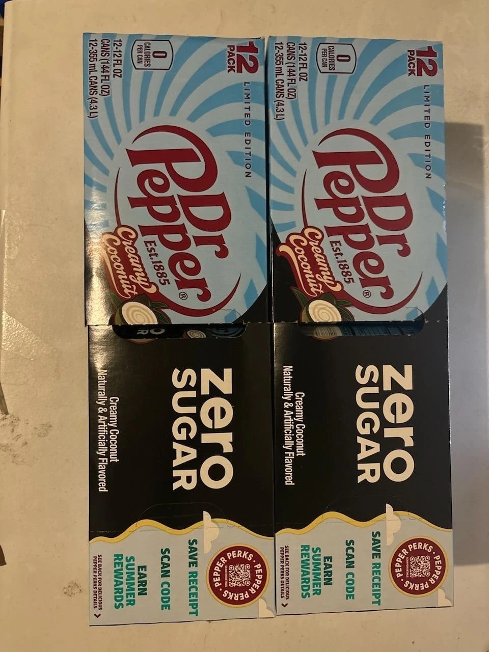 Dr Pepper Creamy Coconut Zero Sugar LIMITED EDITION | 2 Pack | 24 Cans Total Dr Pepper Creamy Coconut Zero Sugar LIMITED EDITION | 2 Pack | 24 Cans Total