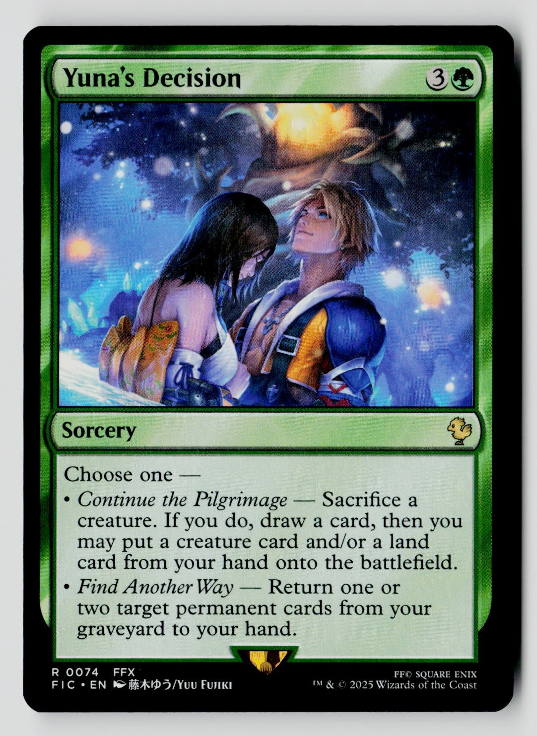 Yuna\'s Decision 74 R MTG FIC NM