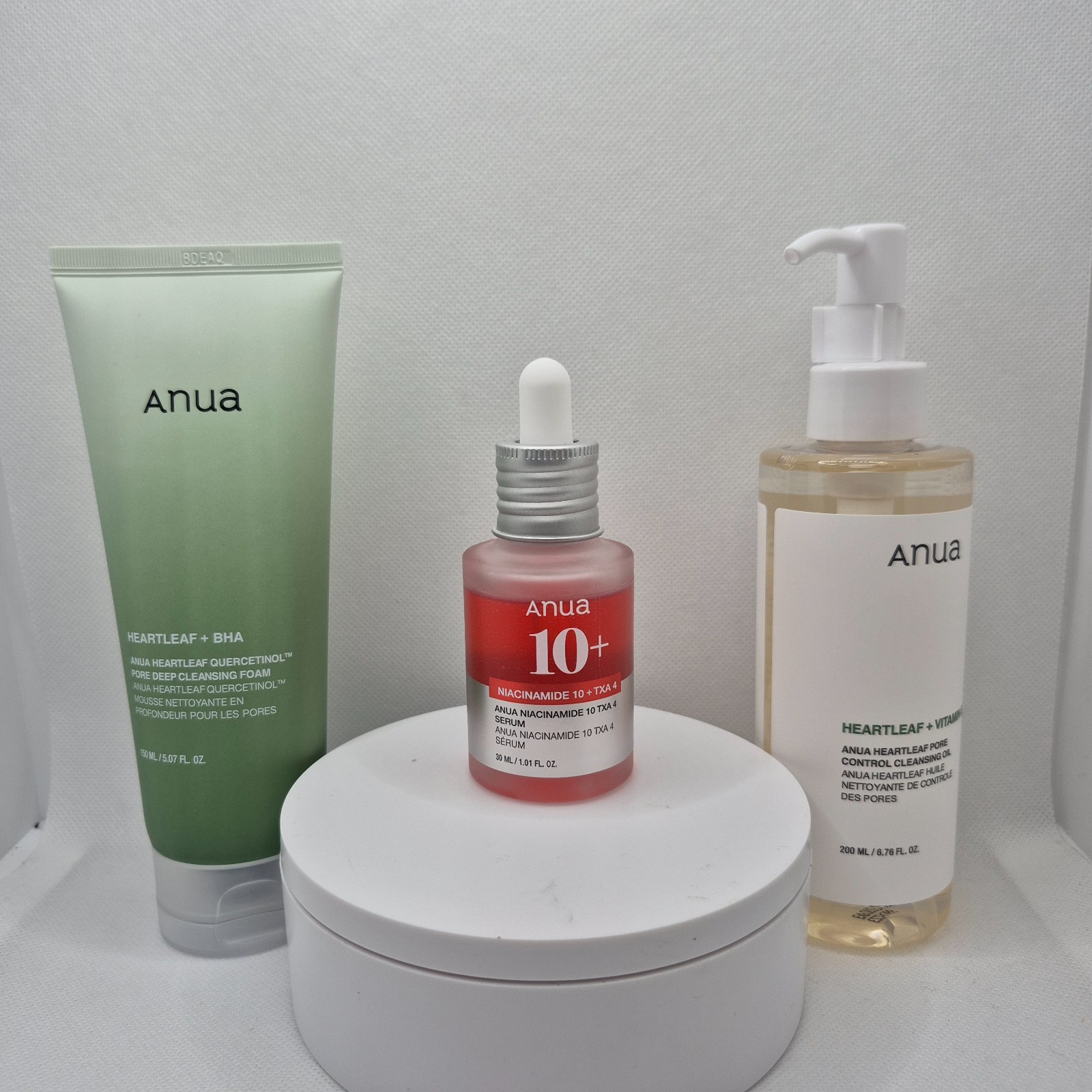 Anua Glass Skin Beginner Set 3-Step Double Cleansing Kit with Serum & Oil