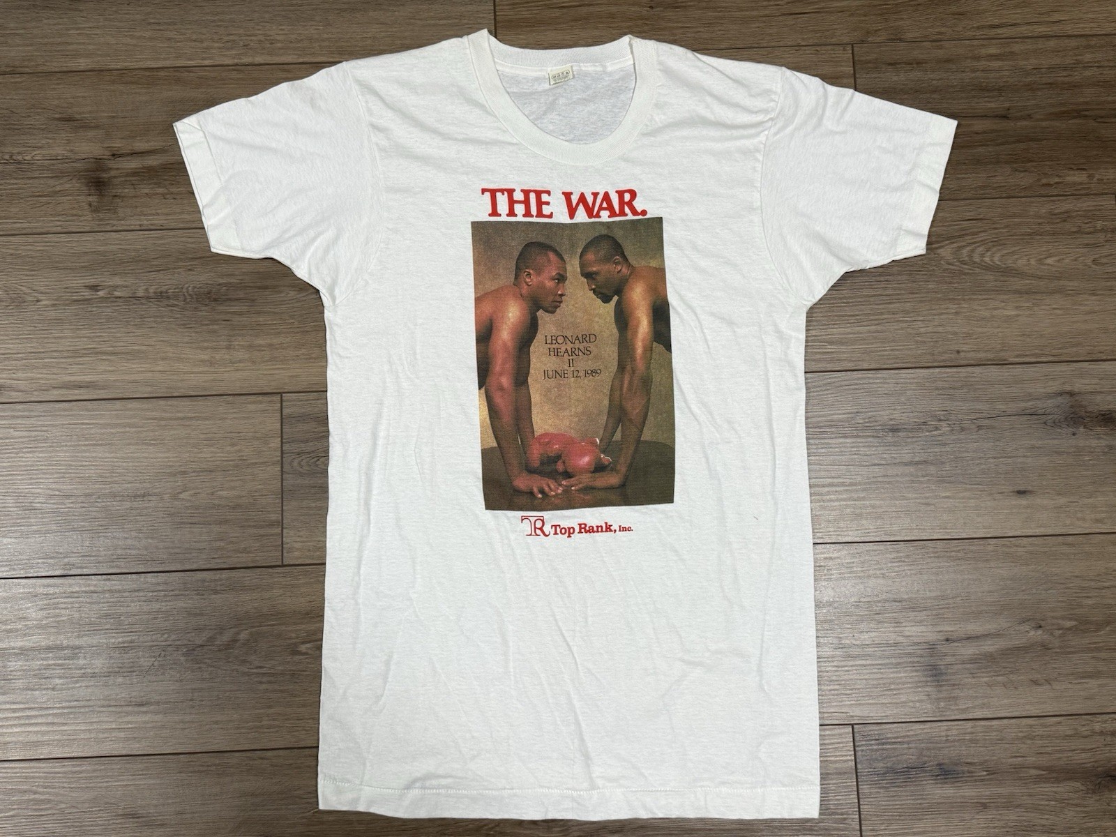 Vintage Original 1989 The War Leonard vs. Hearns II Boxing T-Shirt Mens Large L