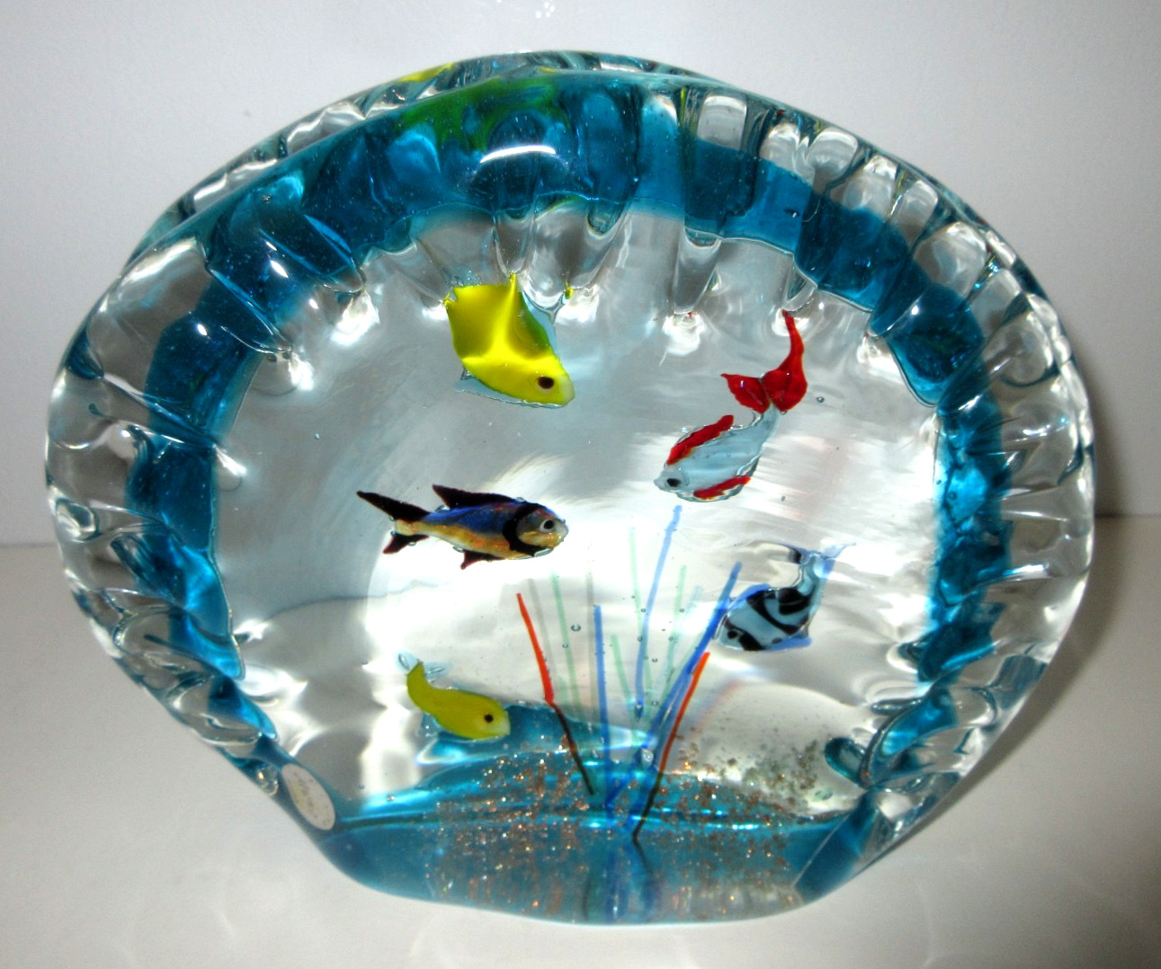 1950s 60s vintage LARGE ITALIAN MURANO ART GLASS SCULPTURE FISH AQUARIUM 1950s 60s vintage LARGE ITALIAN MURANO ART GLASS SCULPTURE FISH AQUARIUM