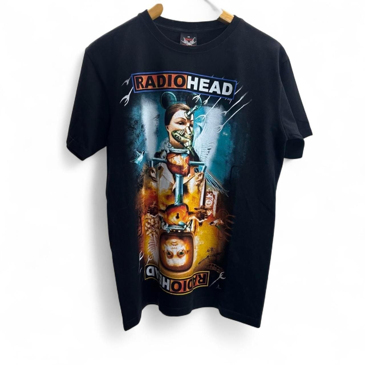 HOT ROCK Radiohead Euro Bootleg T-Shirt Size M Black Graphic Band Tee HOT ROCK Radiohead Euro Bootleg T-Shirt Size M Black Graphic Band Tee