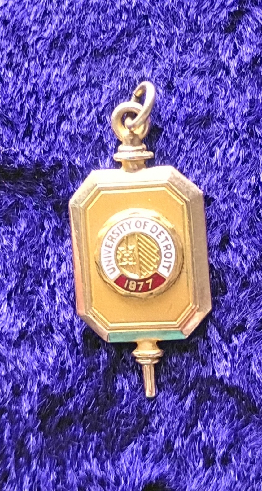 Vintage University Of Detroit 1877 School Key Term Pendant