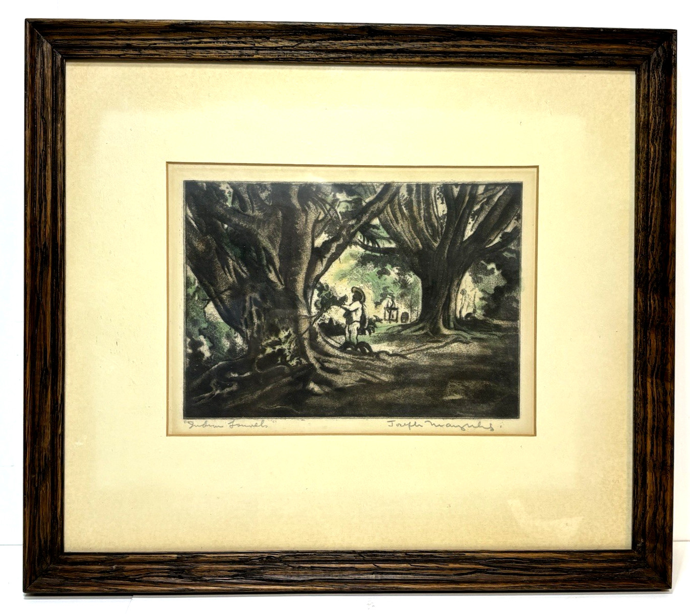 Joseph Margulies Signed Original Art Etching Aquatint “Indian Tunnels” Framed