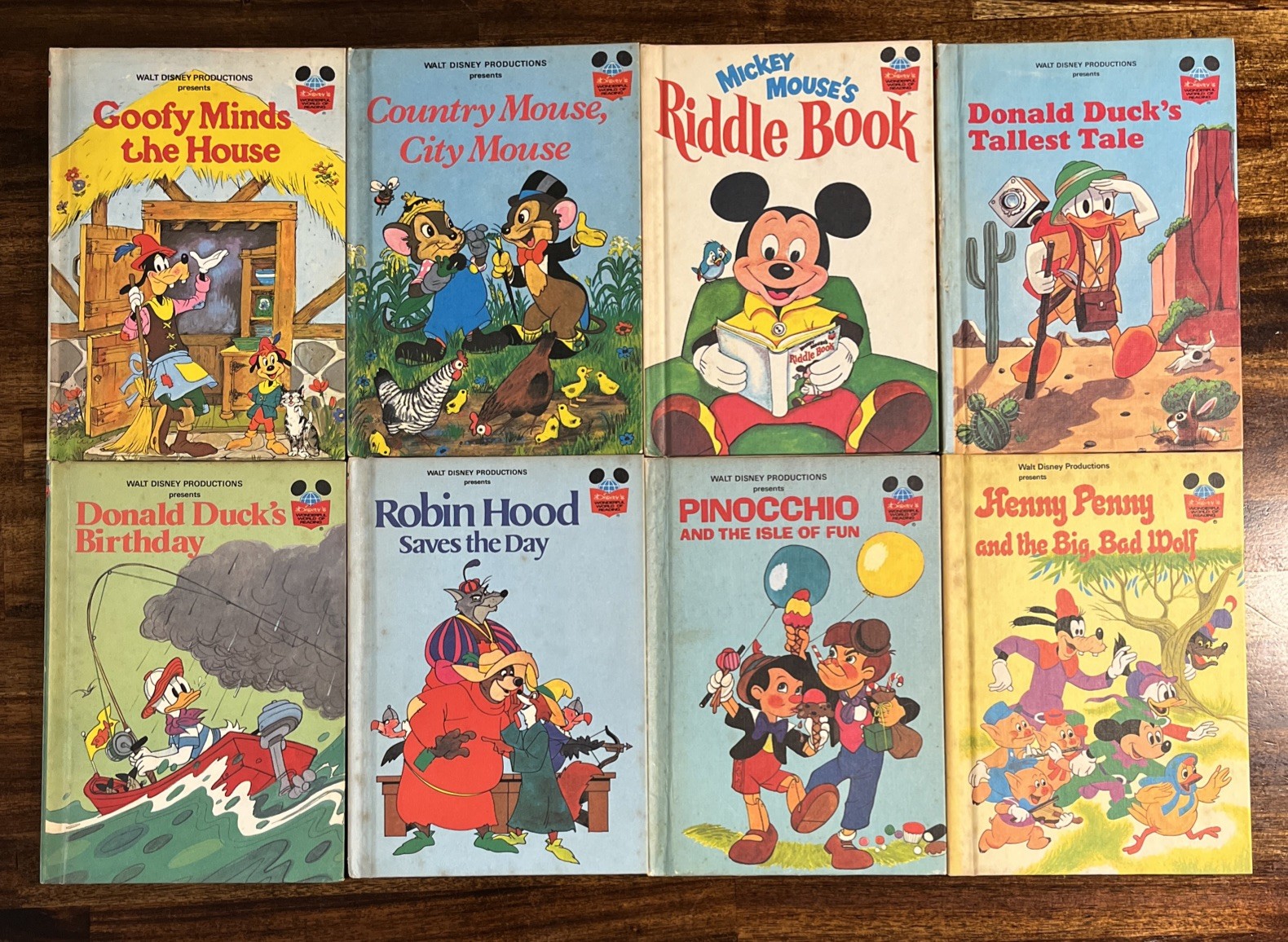 Disney\'s Wonderful World of Reading Lot of 8 HC Books VTG 1970s 1980s