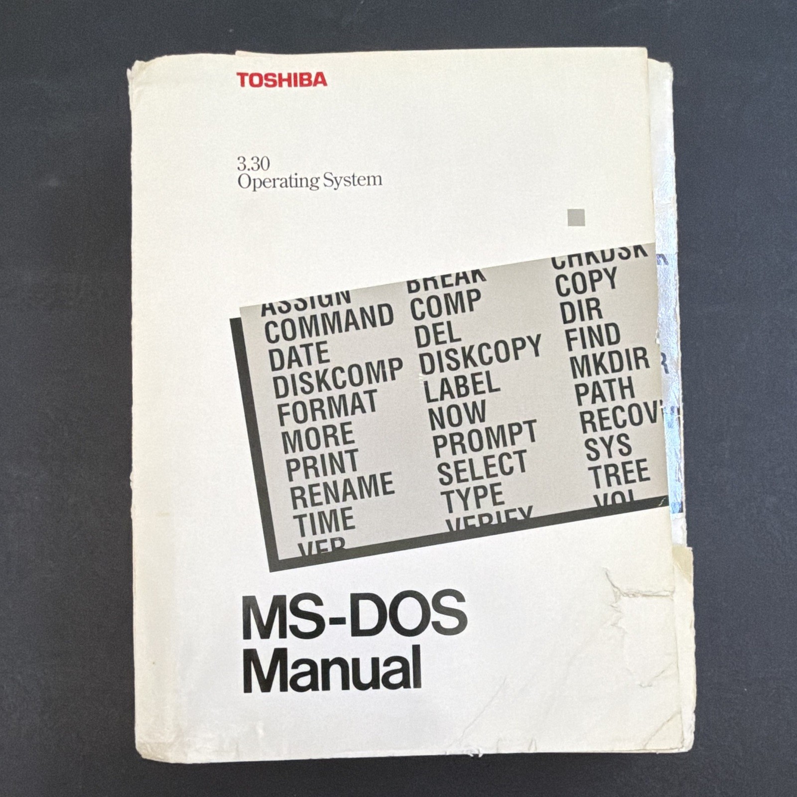 Vintage 1988 Toshiba MS-DOS 3.30 Operating System Manual Microsoft DOS OEM