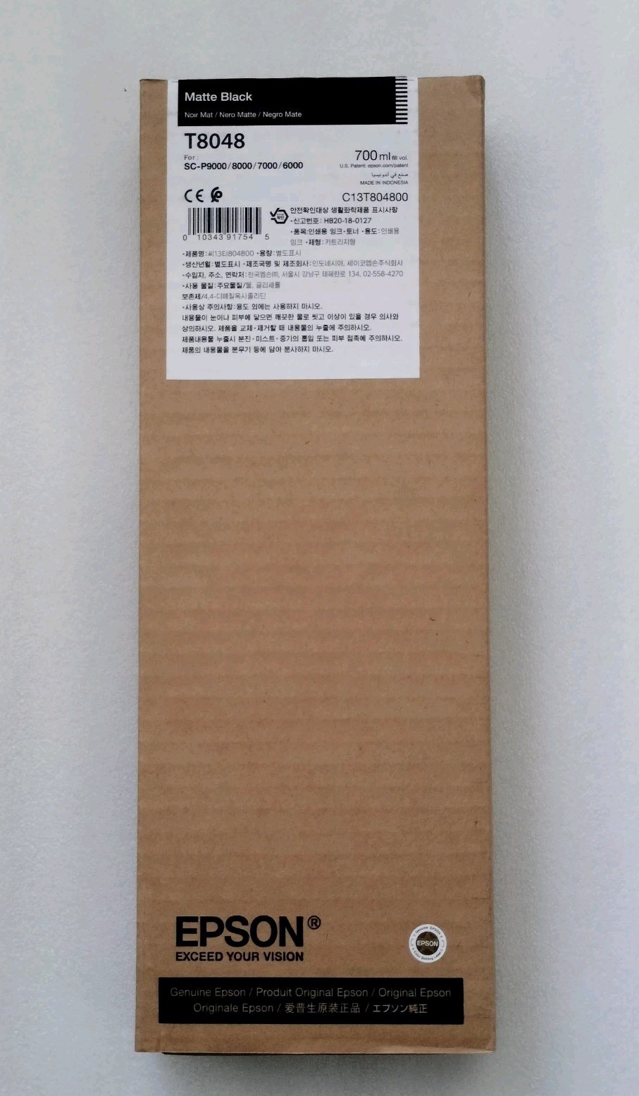 03-2023 New Genuine EPSON T8048 Matte Black 700ml Ink SC-P9000/8000/7000/6000 03-2023 New Genuine EPSON T8048 Matte Black 700ml Ink SC-P9000/8000/7000/6000