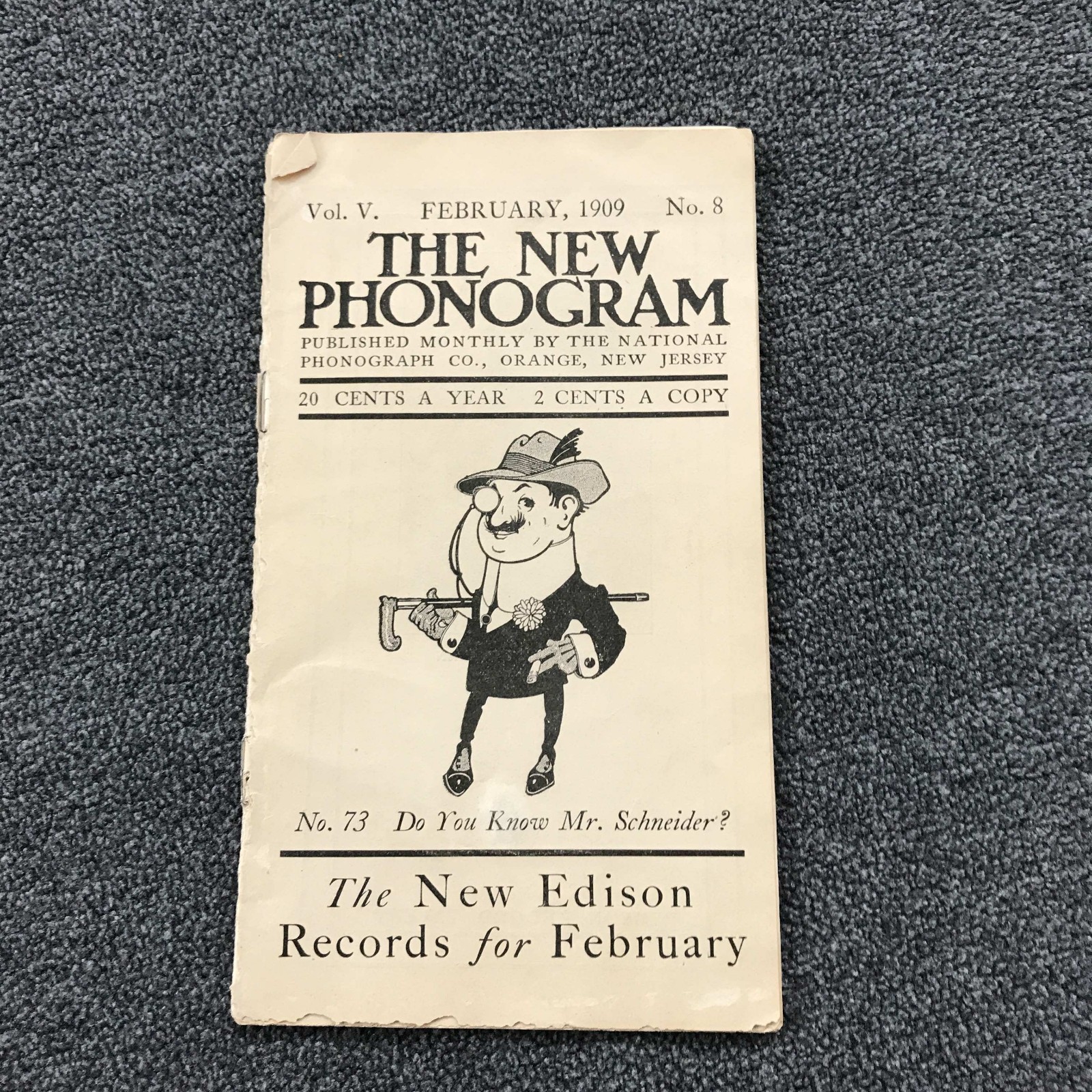 The New Phonogram February 1909 Edison Amberol Cylinder Record Catalog Booklet 