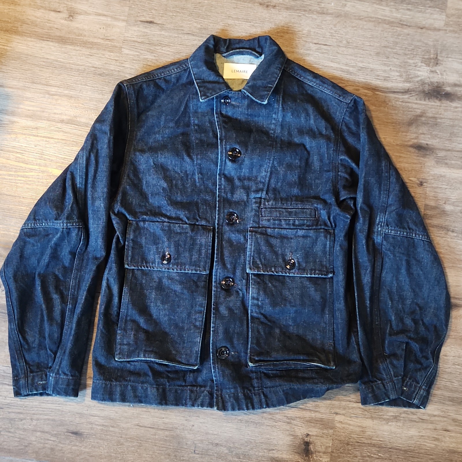 $990.00 MSRP LEMAIRE Boxy Jacket HEAVY Indigo Denim XXS Mens EXCELLENT $990.00 MSRP LEMAIRE Boxy Jacket HEAVY Indigo Denim XXS Mens EXCELLENT