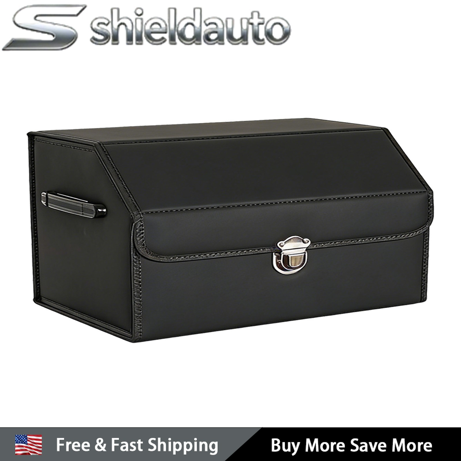 New Car Trunk Organizer 2 in 1 Leather Vehicle/SUV Cargo Storage Box with Lid