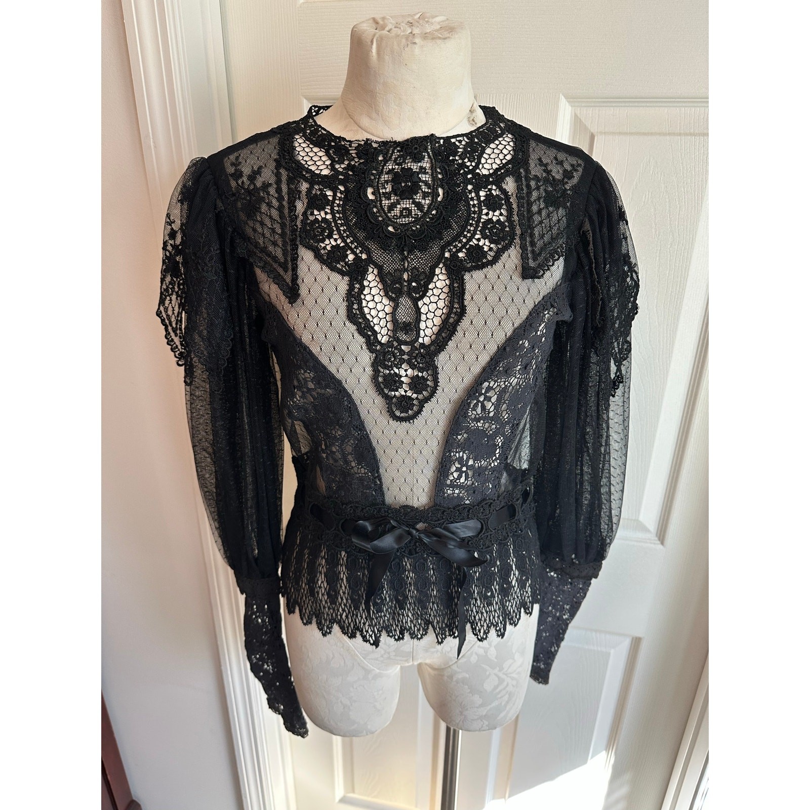Vintage black lace top Vintage black lace top