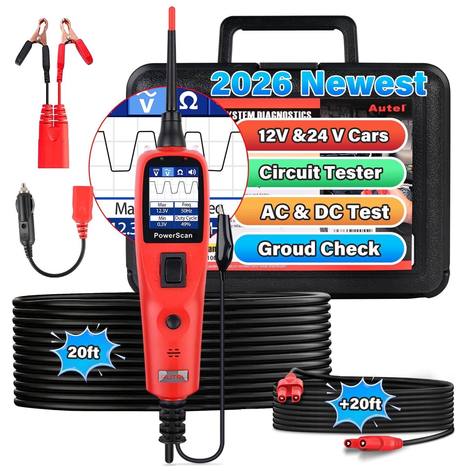 Autel PowerScan PS100 Circuit Tester Electrical Diagnostic Power Probe 12V/24V