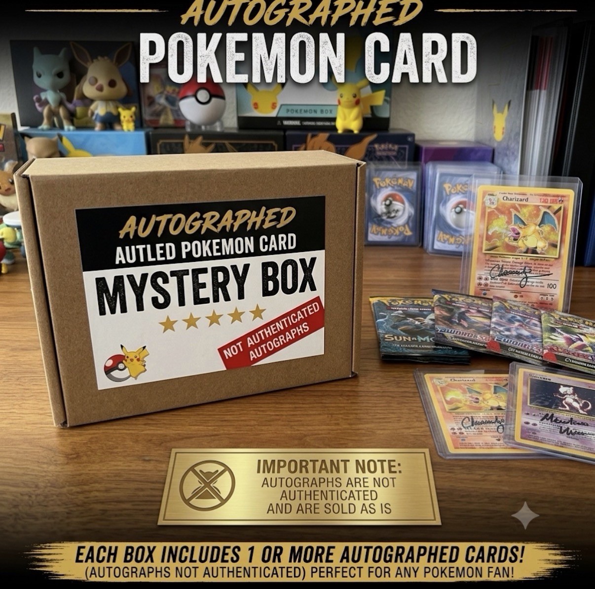 Autographed Pokemon Mystery Box 1 Hand Signed Autographed Pokemon Card Per Order