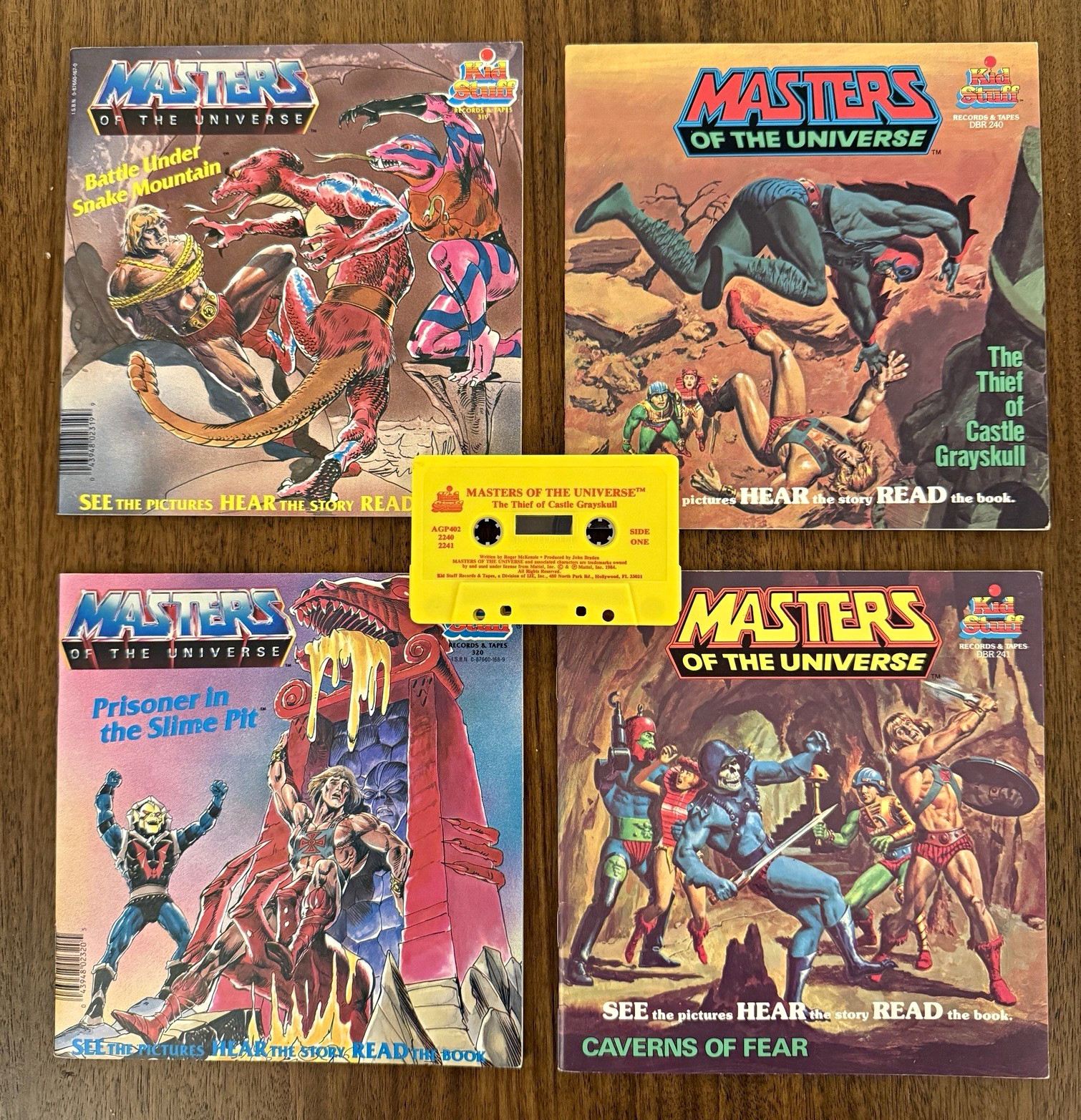 1980s RARE 4 Masters of the Universe Book Lot Read-Along Cassette Vintage He-Man